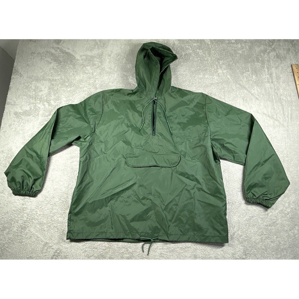 Vintage Hartwell Sports Men's Basic 1/4 Zip Hooded Windbreaker Green Size XL